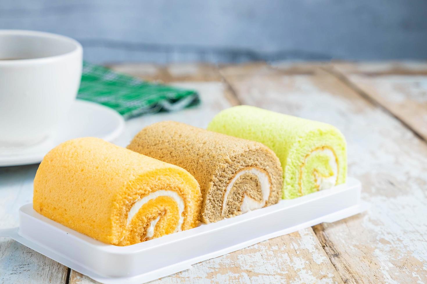 Rolled cake sponges photo