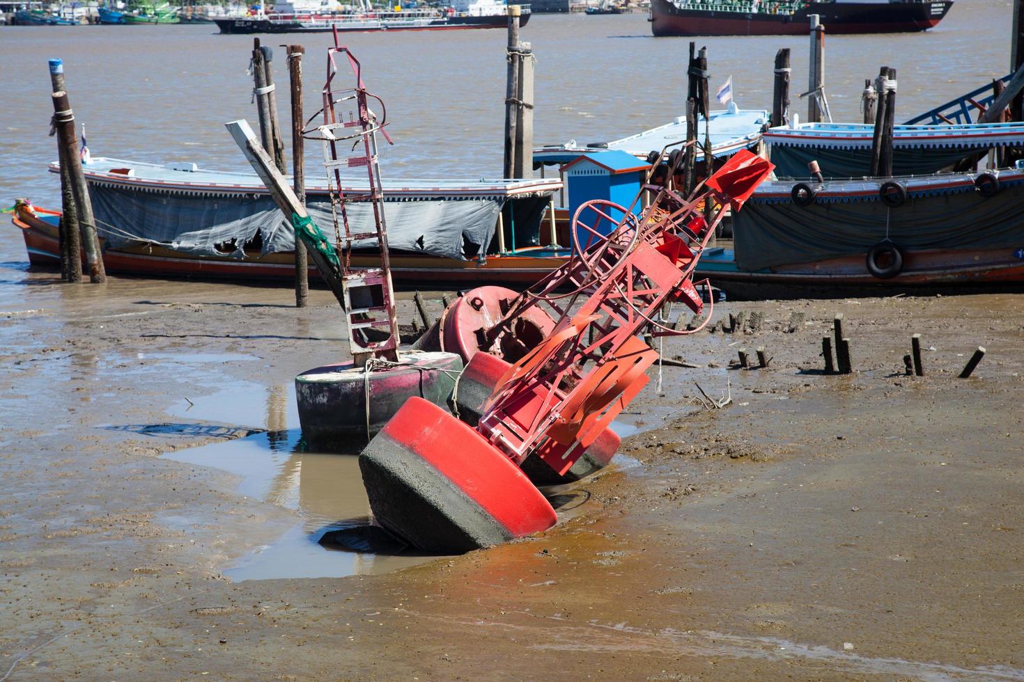 Buoys in the river photo