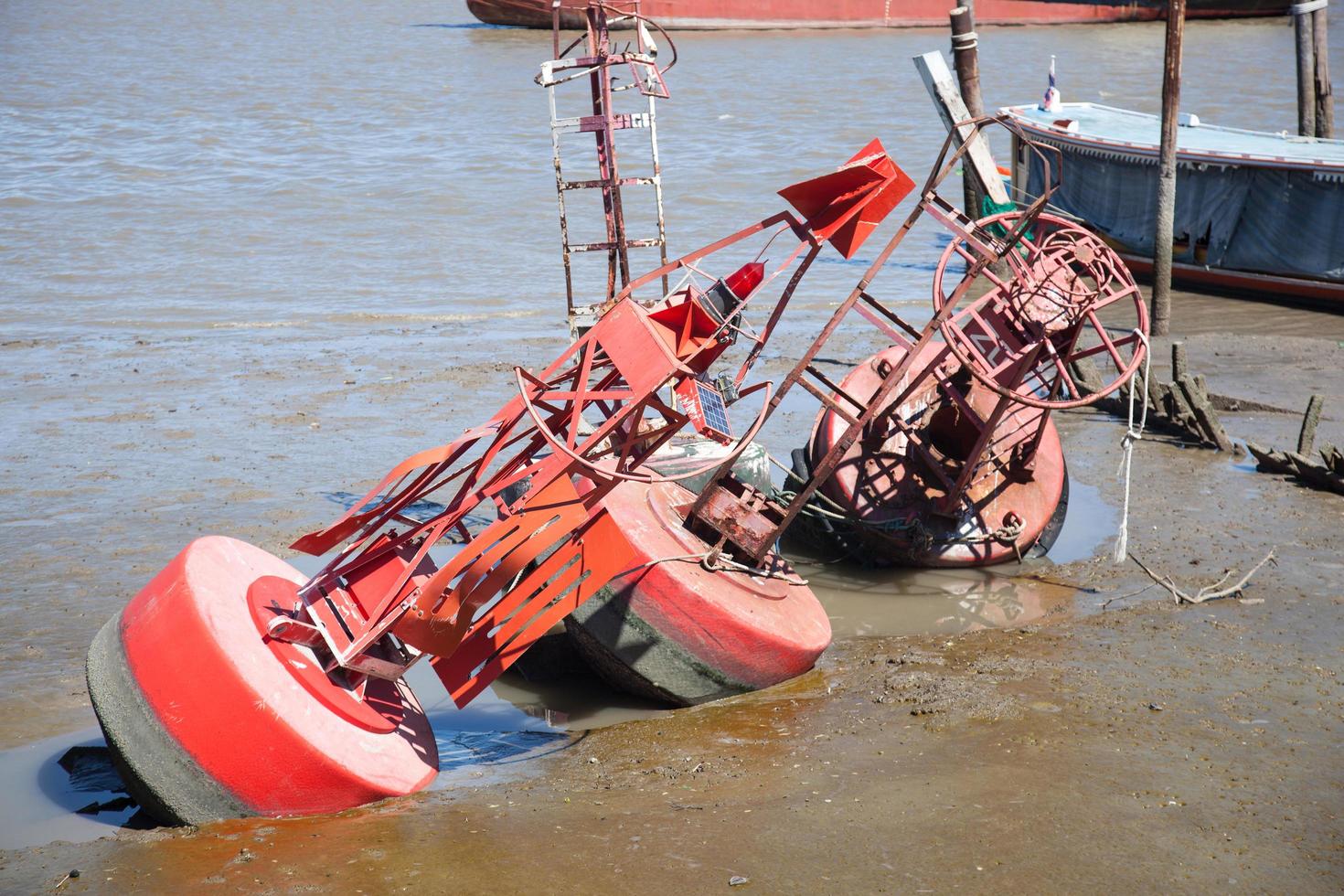 Buoys in the river photo