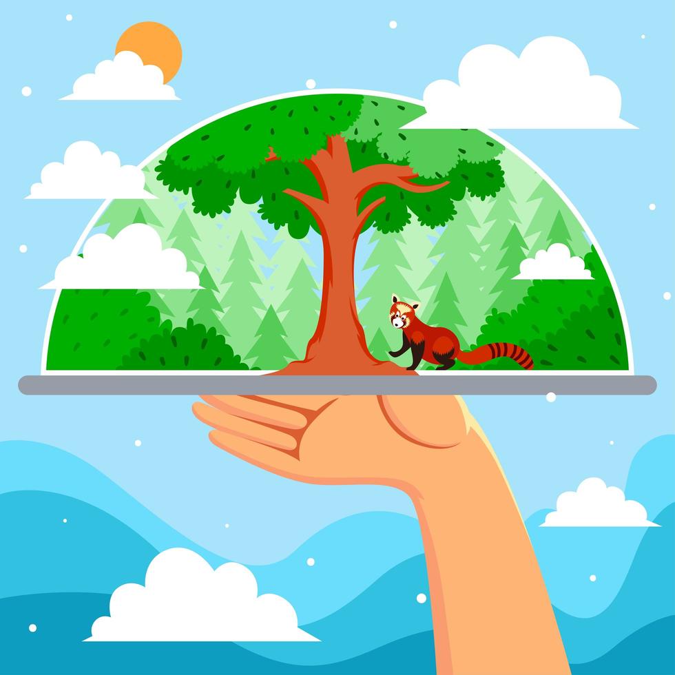 Earth Day with Taking Care the Forest vector