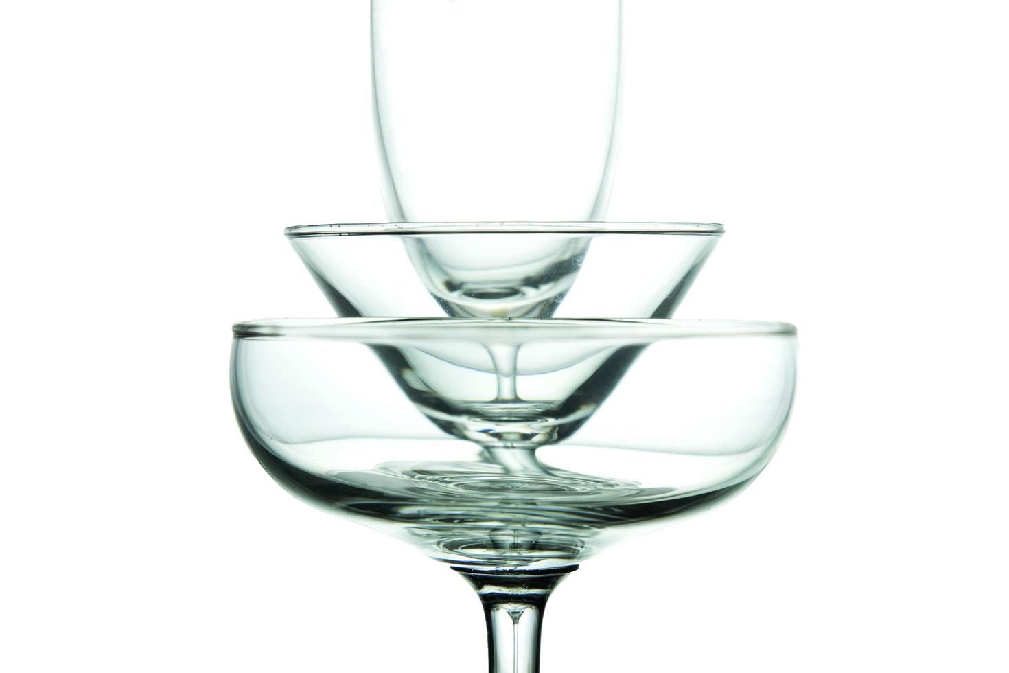 Three stacked glasses photo