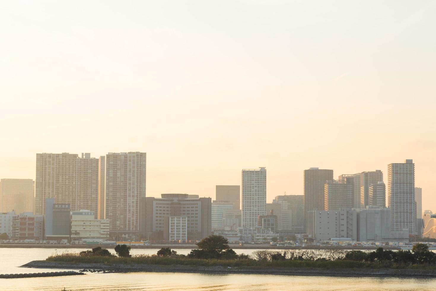 Cityscape of Tokyo at sunset photo