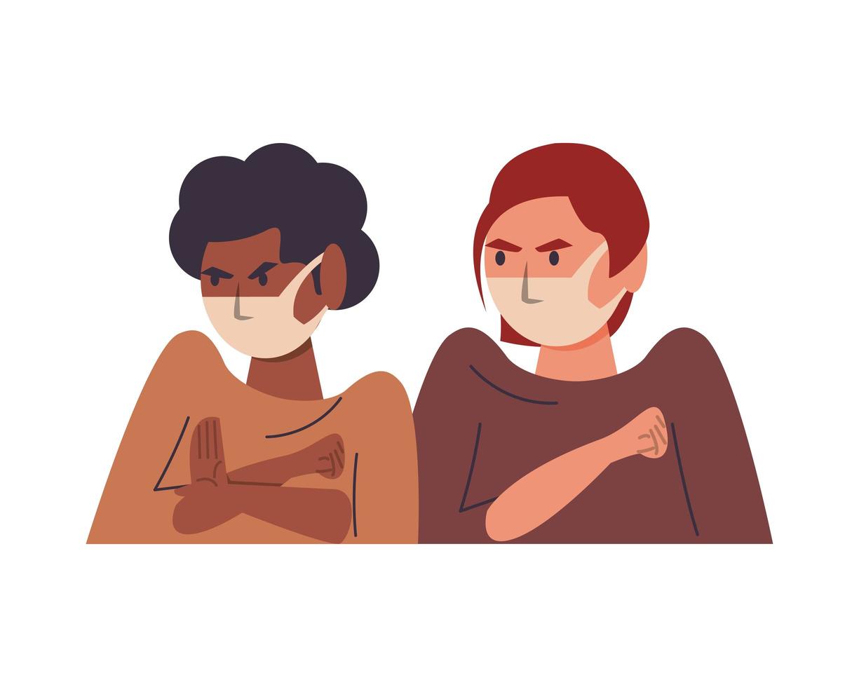 diverse girls using face masks characters 1981023 Vector Art at Vecteezy