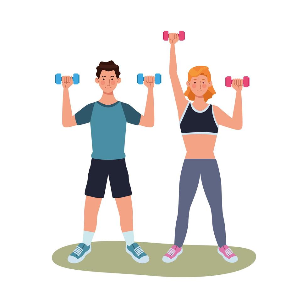 young athletes exercising together vector