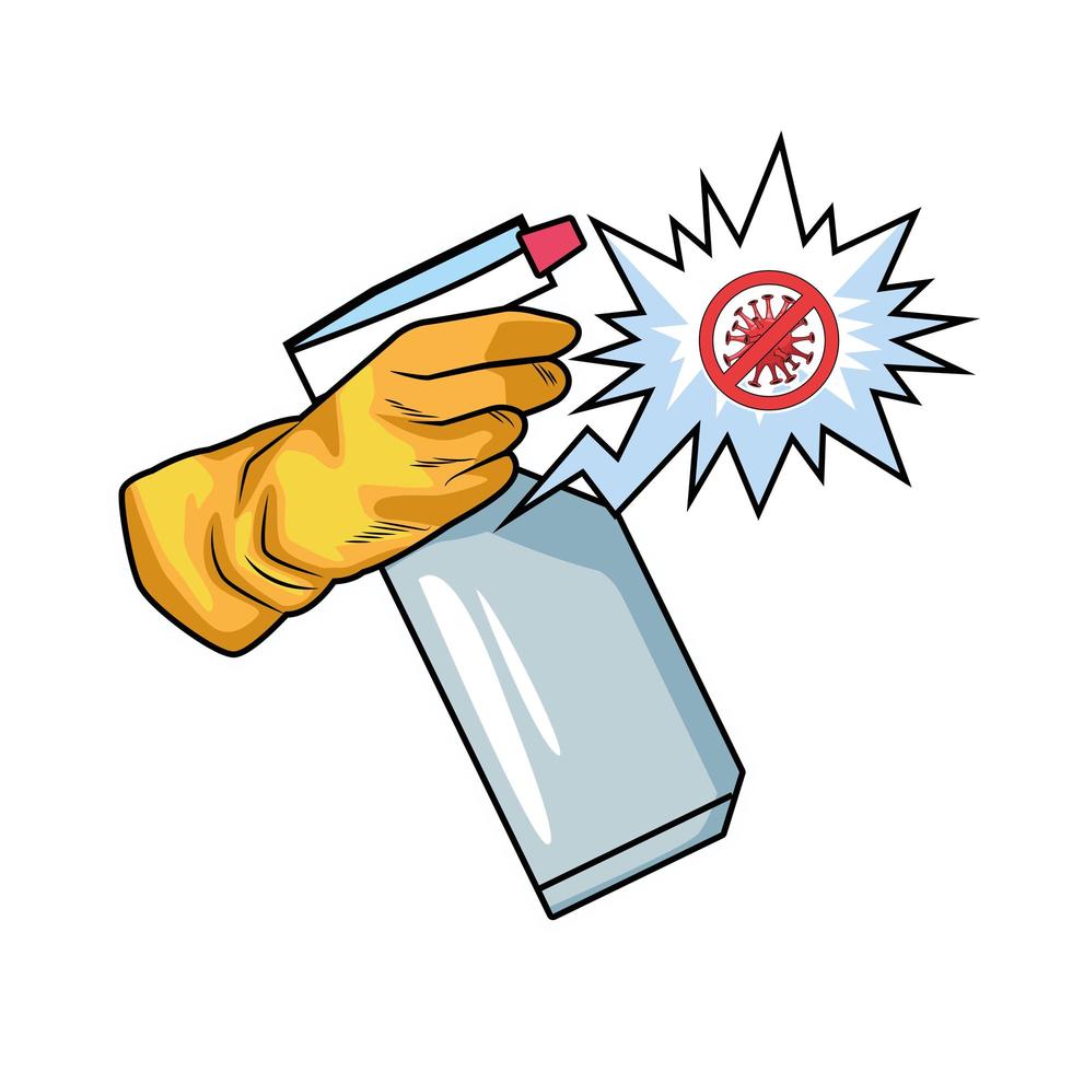 use disinfectant splash bottle prevention method covid19 vector