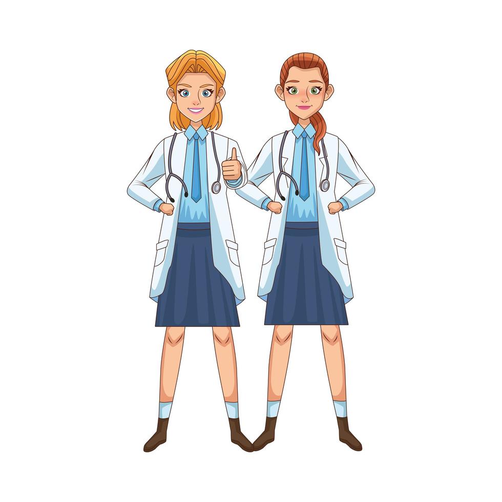 female doctor characters vector