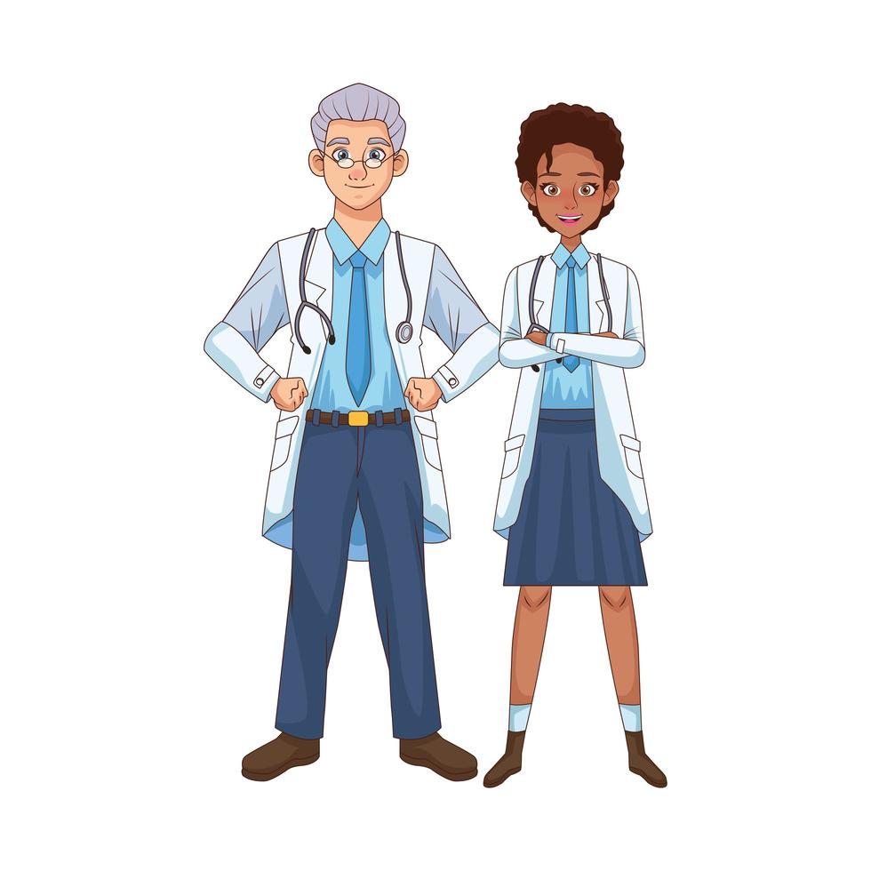 professional diverse doctor characters vector