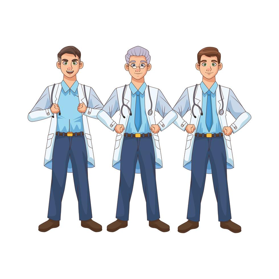 professional doctors characters vector
