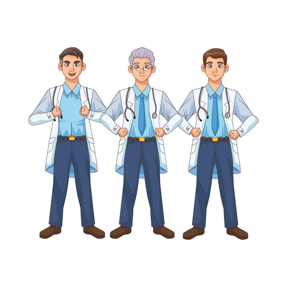 personajes de doctores profesionales vector