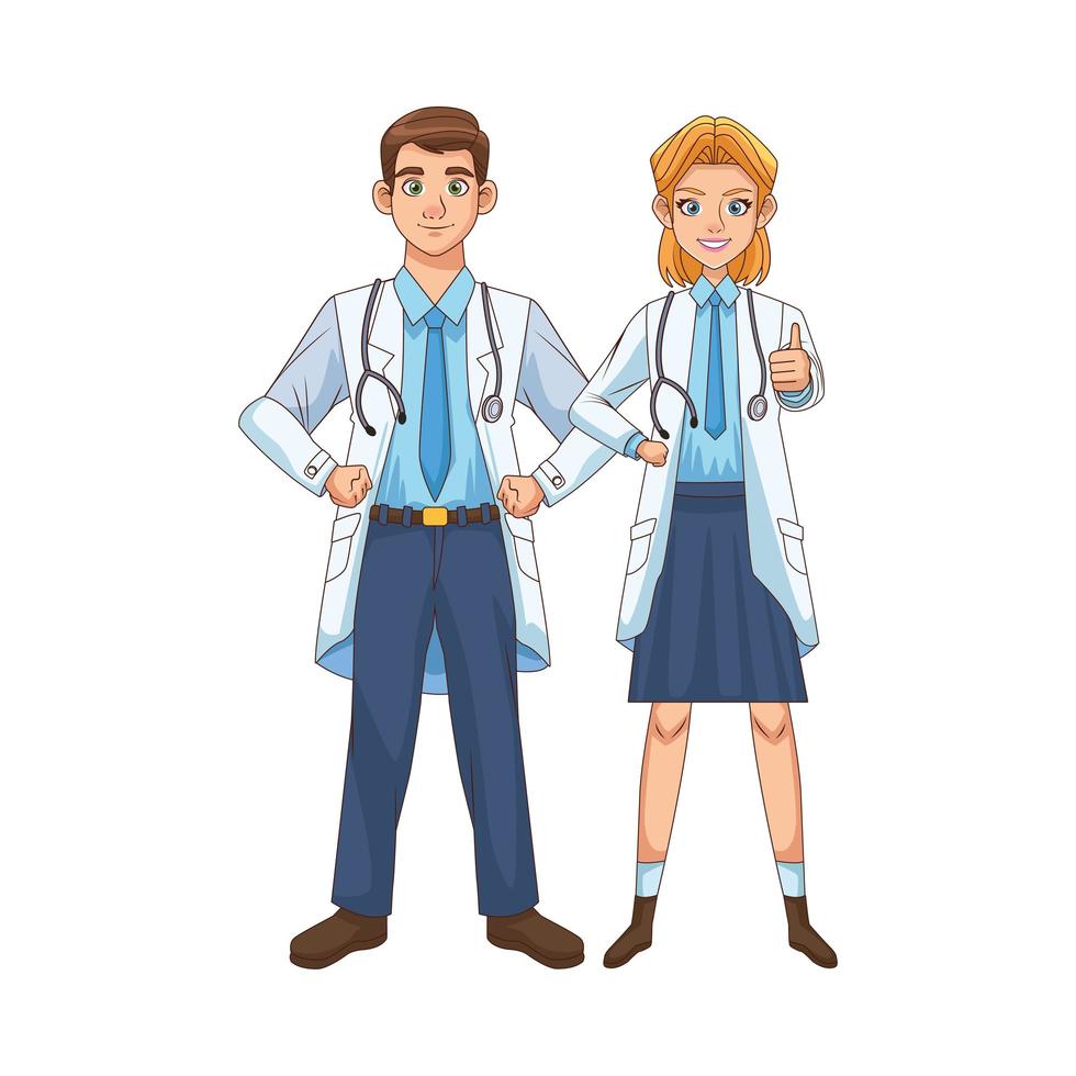 professional doctor characters vector illustration