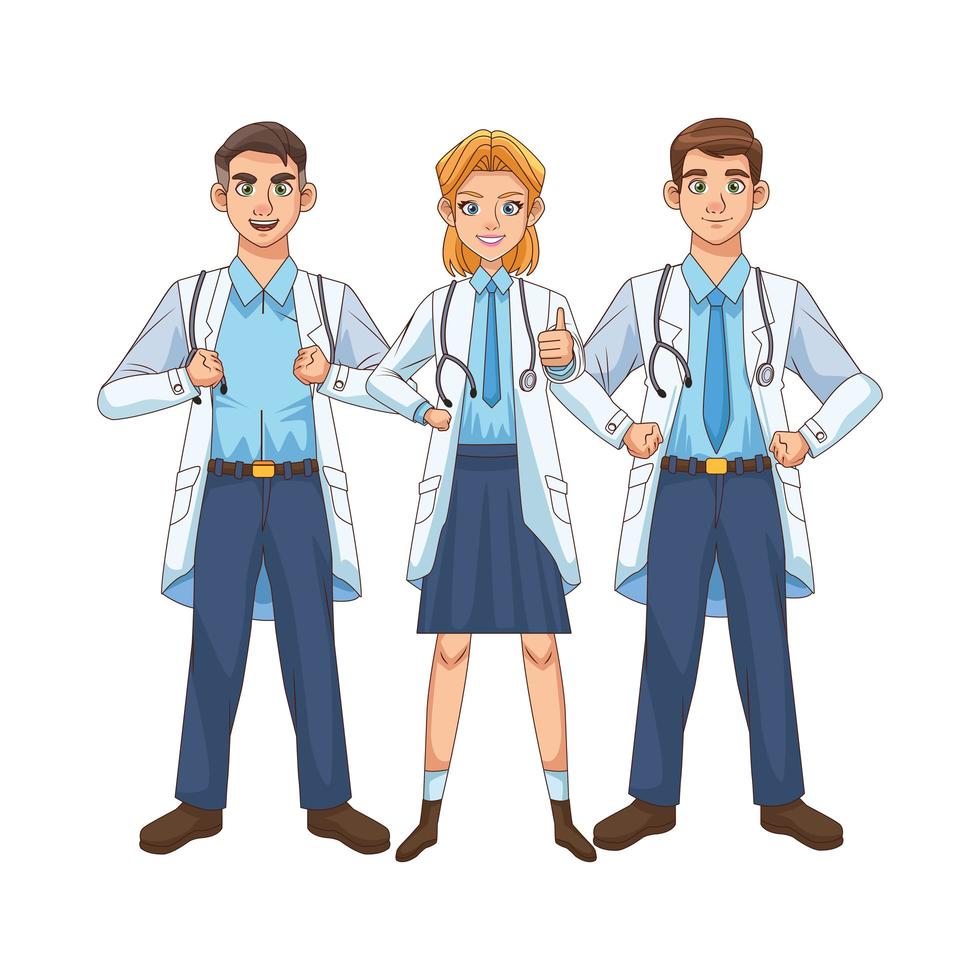 professional doctors characters vector