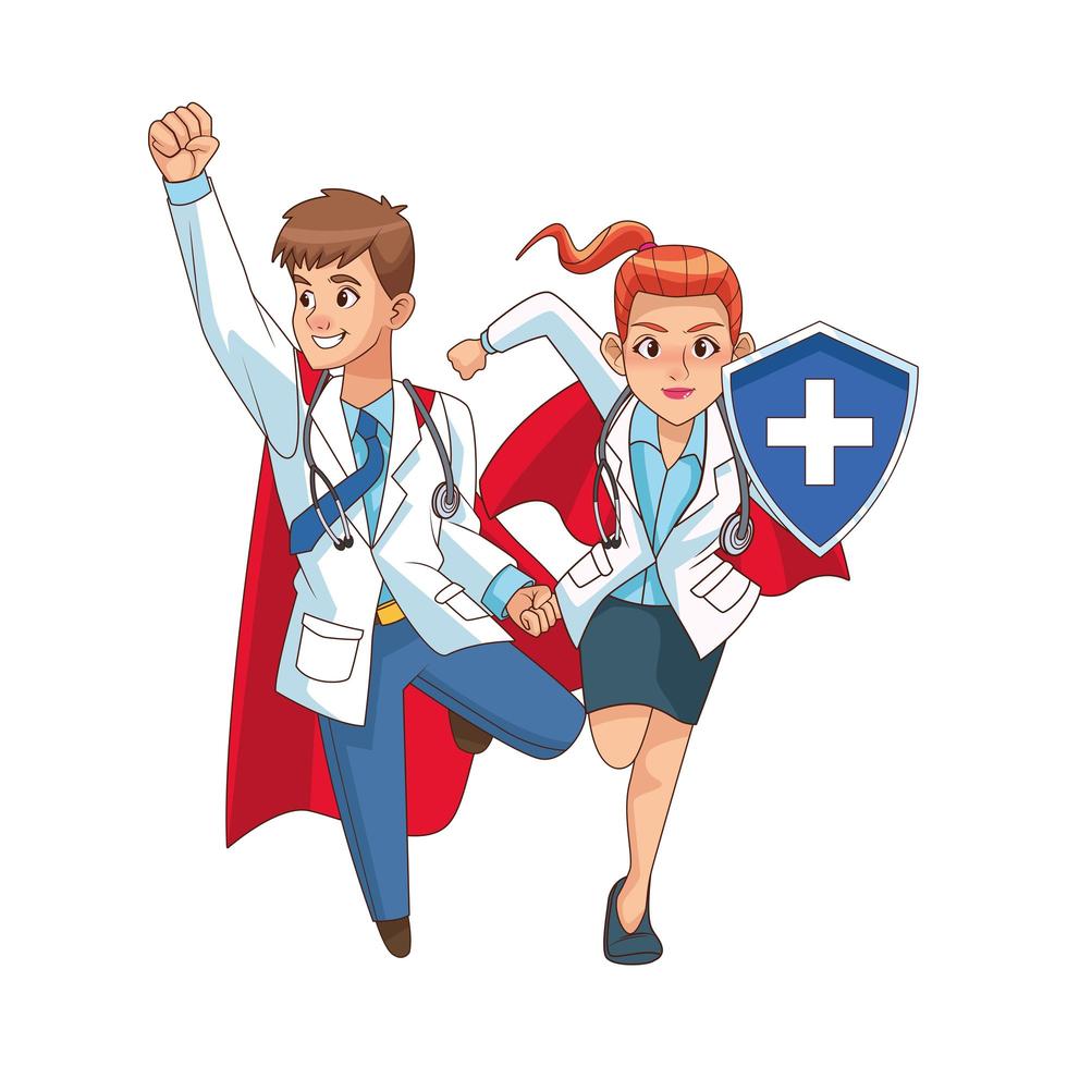 super doctors with shield vector