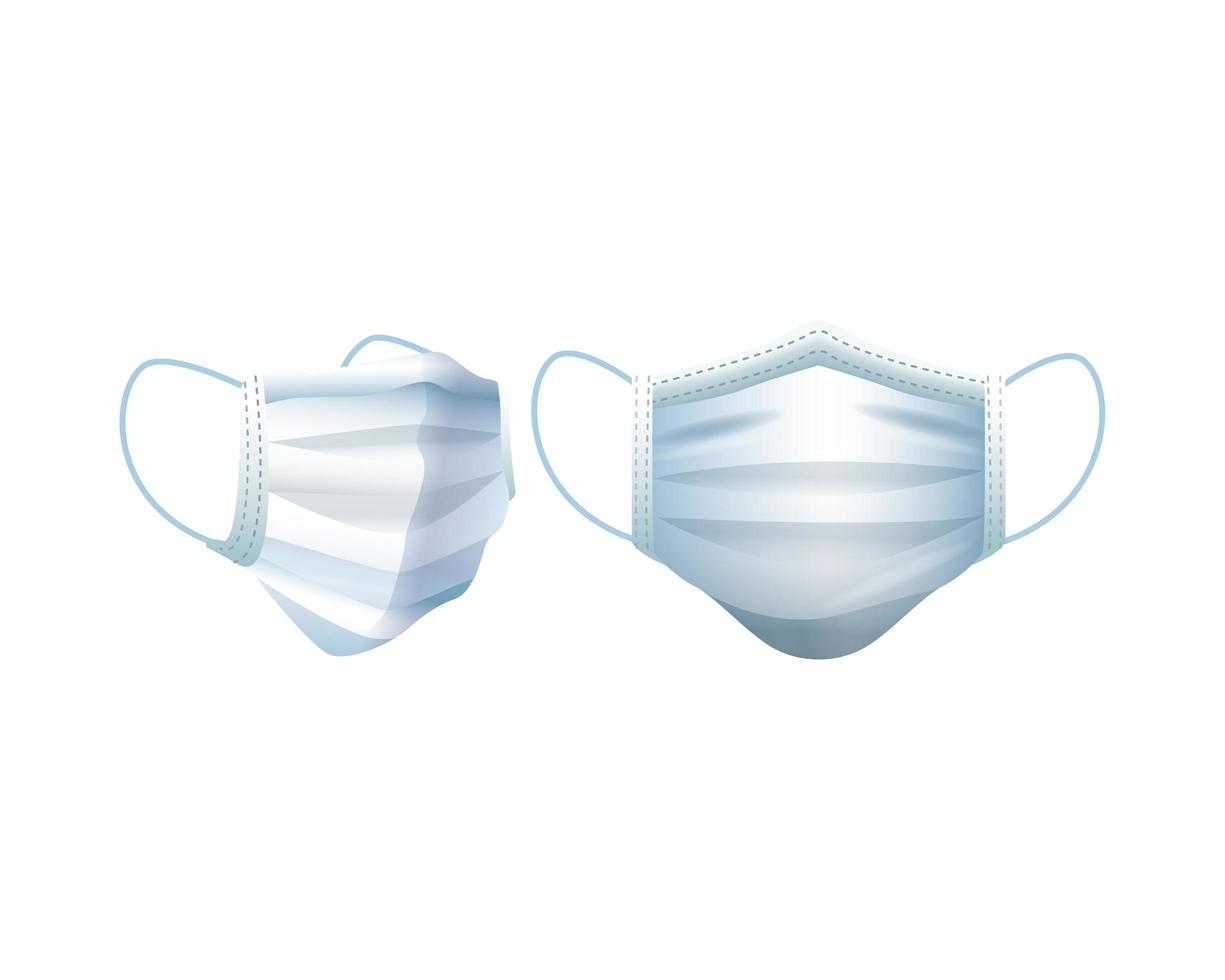 gray medical masks protection accessories vector