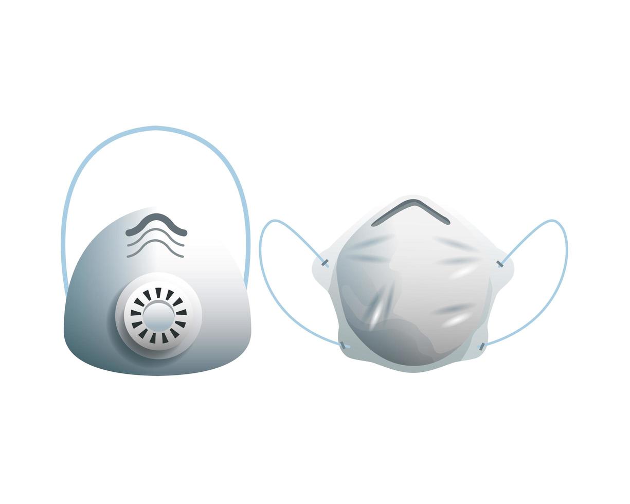 gray medical masks protection accessories vector