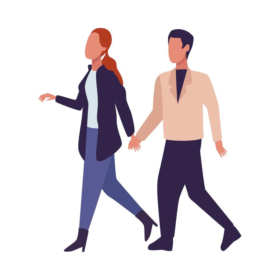 young couple wearing fashionable clothing vector