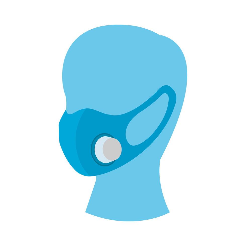 mannequin head with medical mask protection accessory vector
