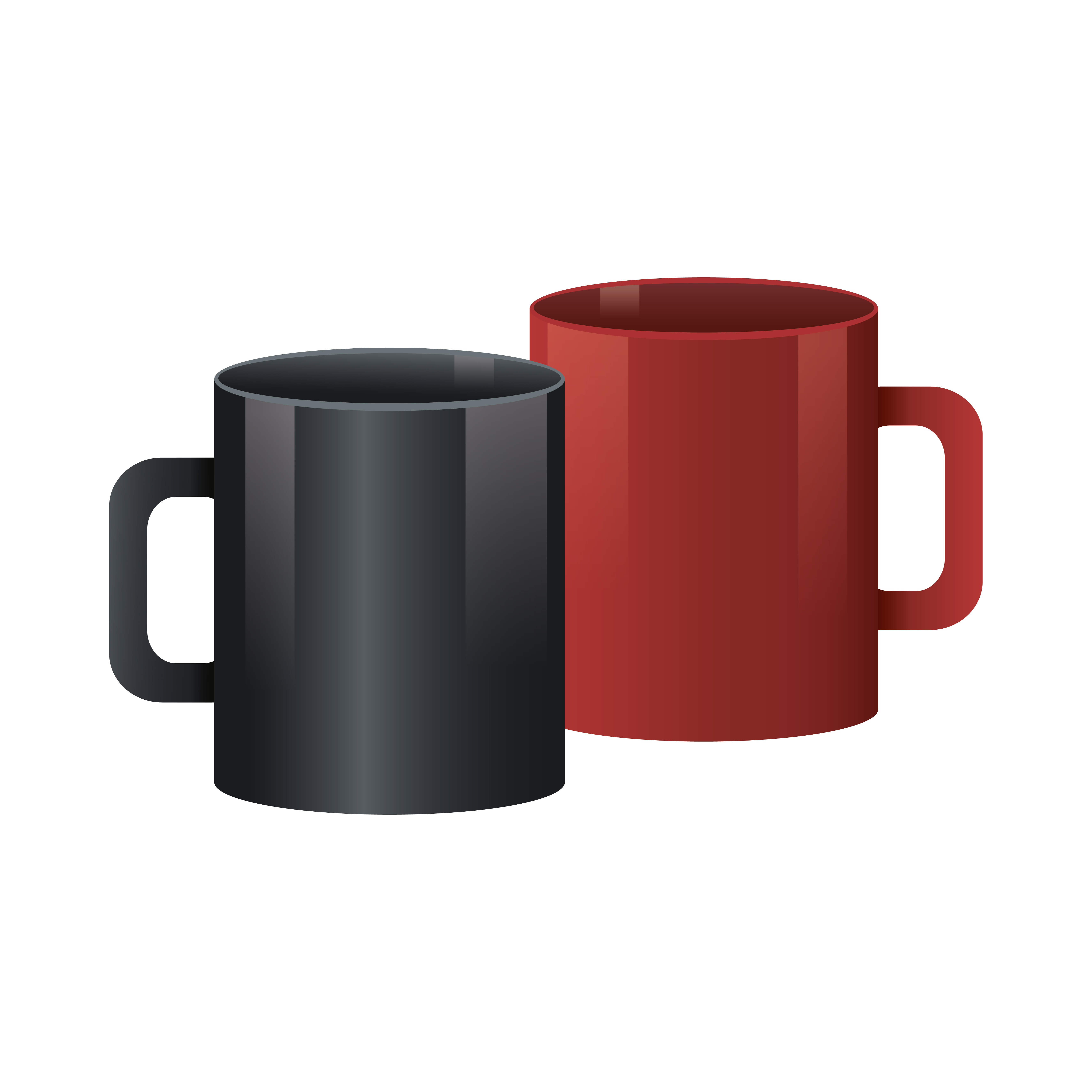 red and black coffee mugs 1981714 Vector Art at Vecteezy