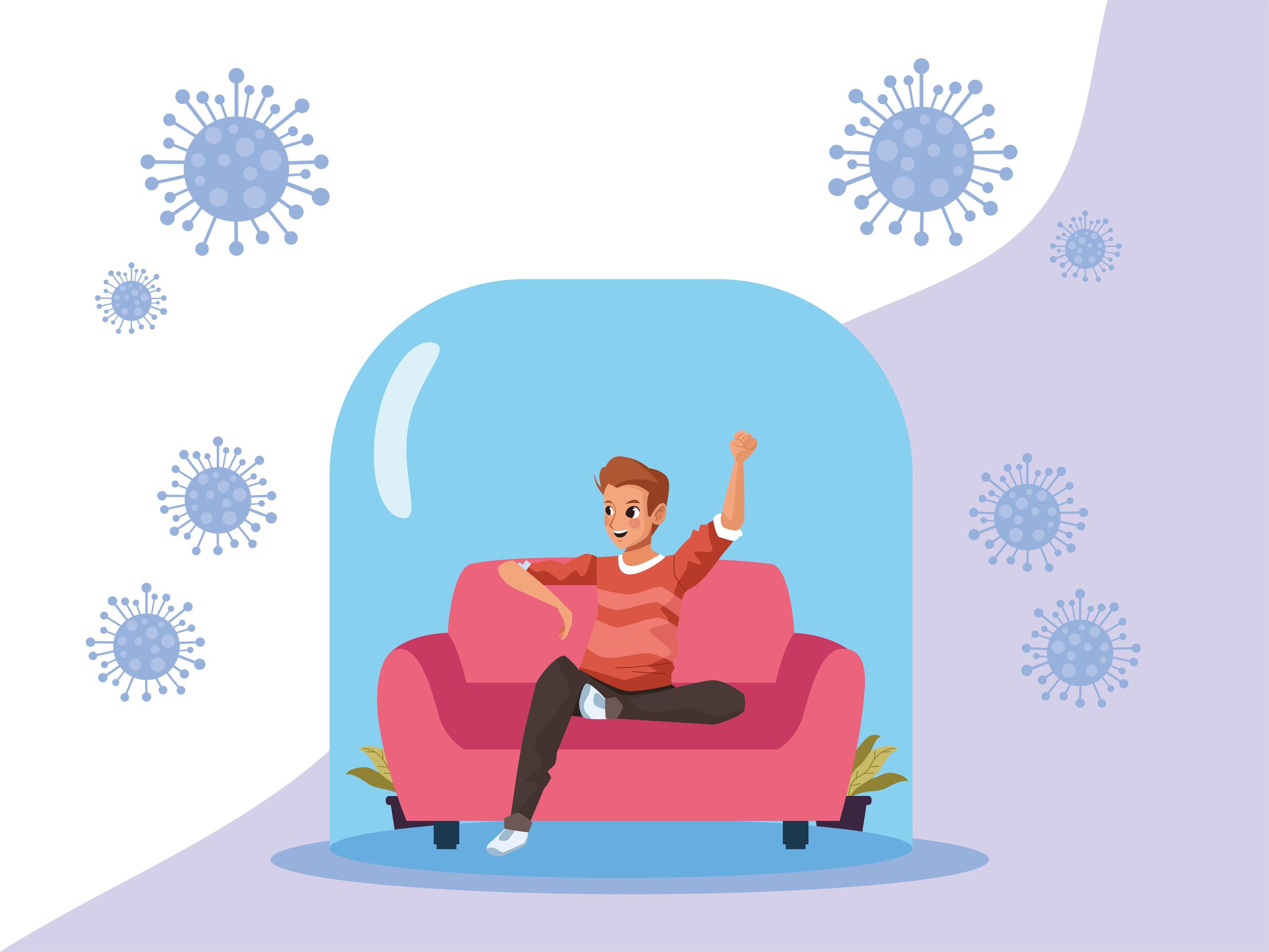 Young Man Staying At Home 1981806 Vector Art At Vecteezy