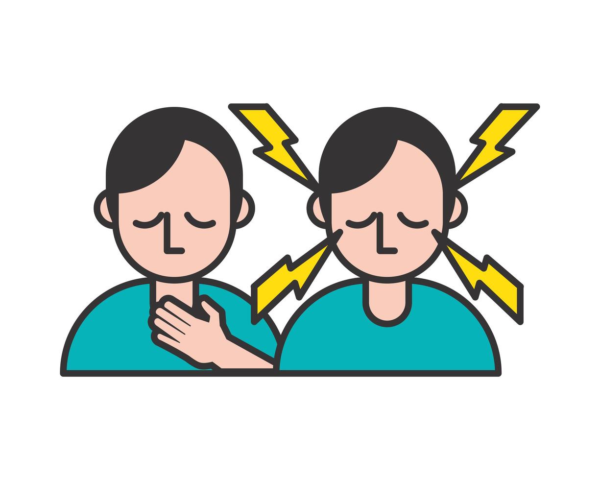 people suffereing with covid19 symptoms vector