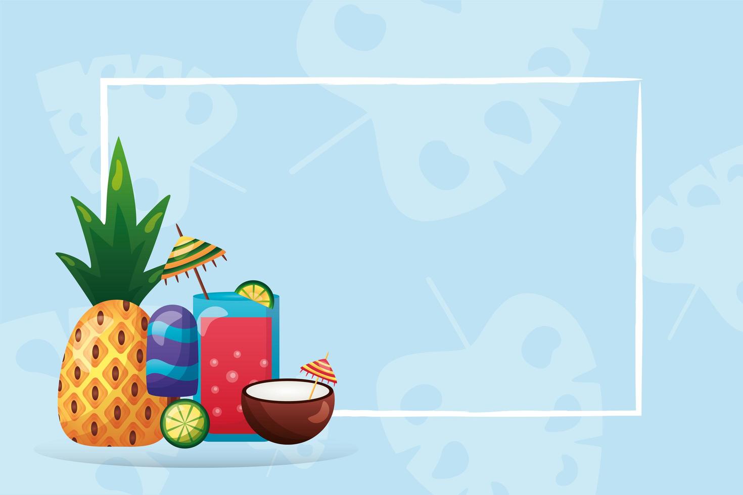 Summer time design with tropical icons vector