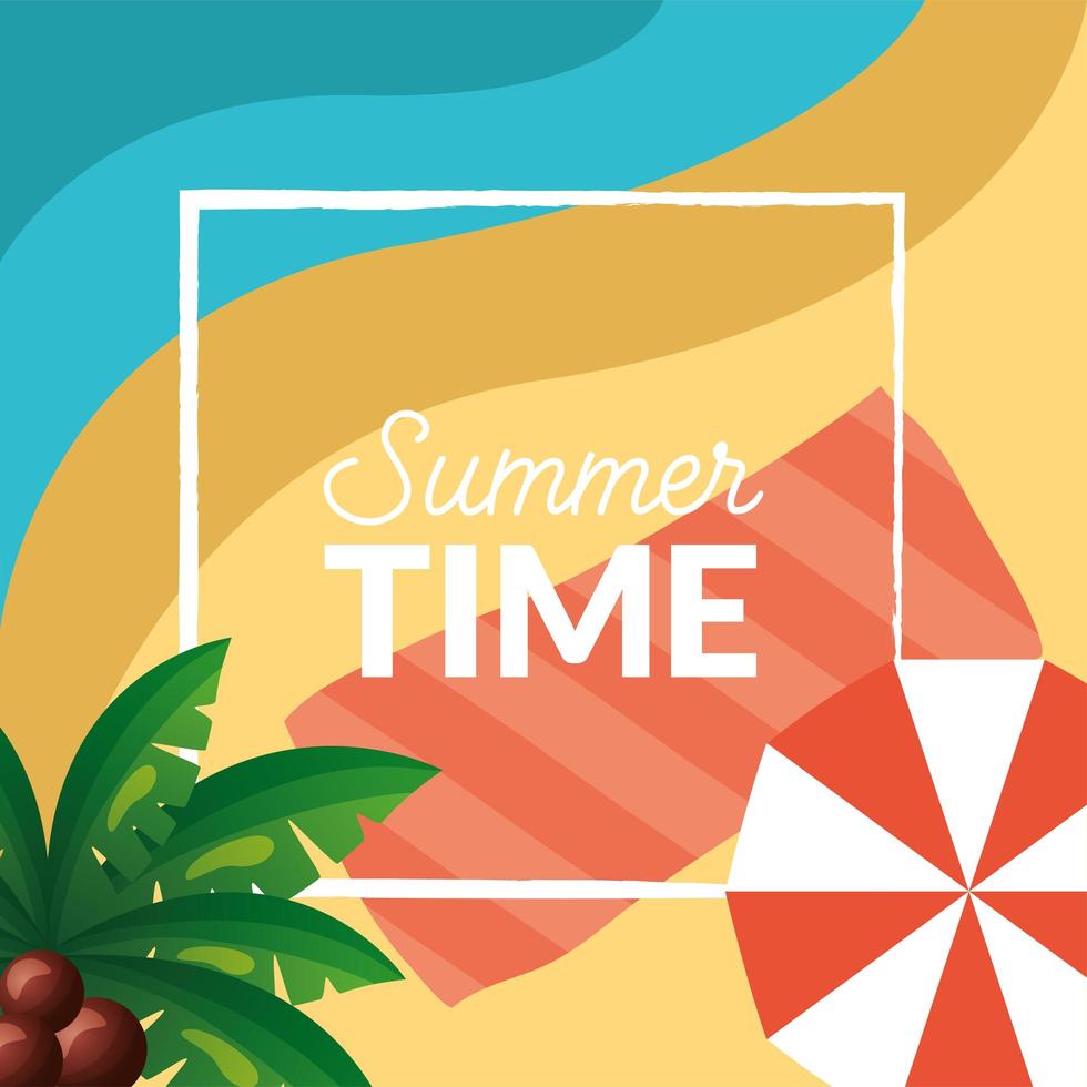 Summer time design with tropical icons vector