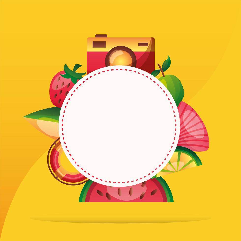 Summer time design with tropical icons vector