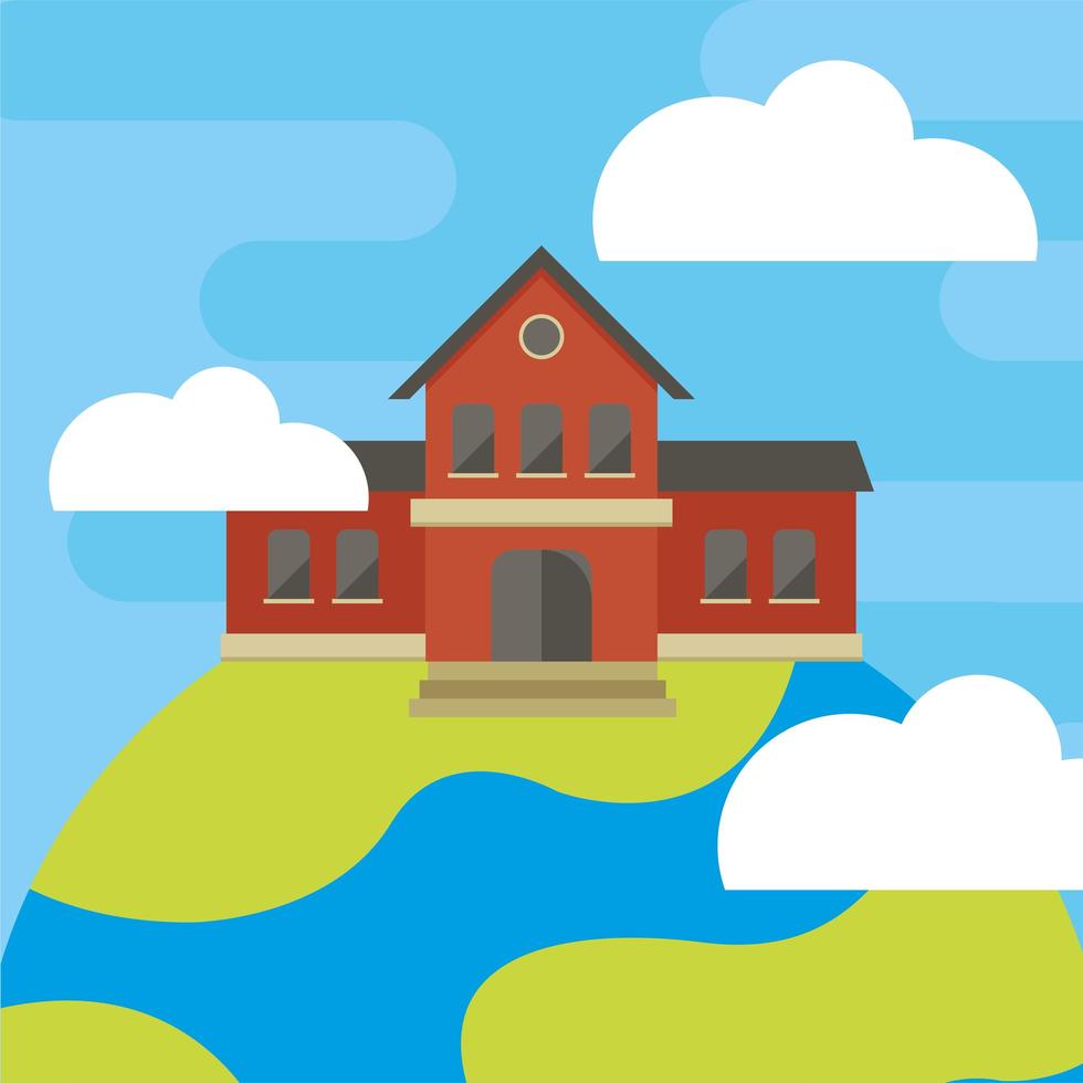 school building facade on Earth vector