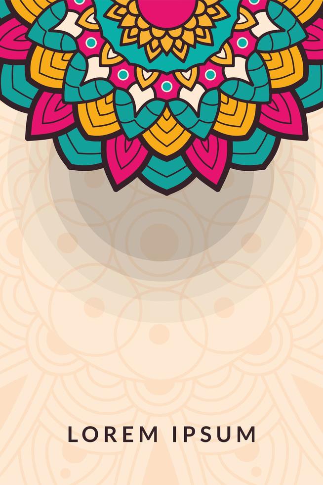 banner de mandala colorido decorativo vector