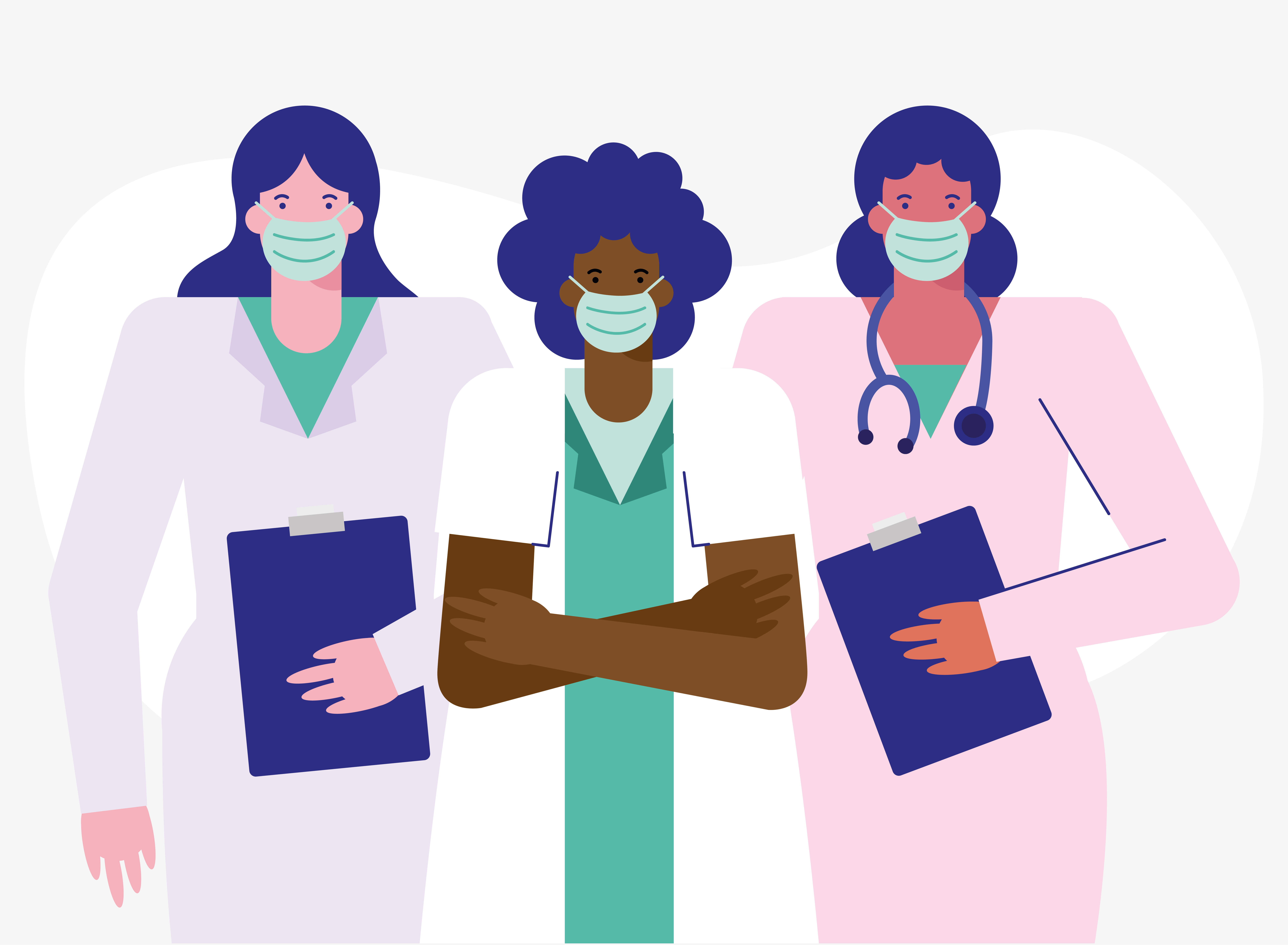 professional female doctors wearing medical masks 1982657 Vector Art at