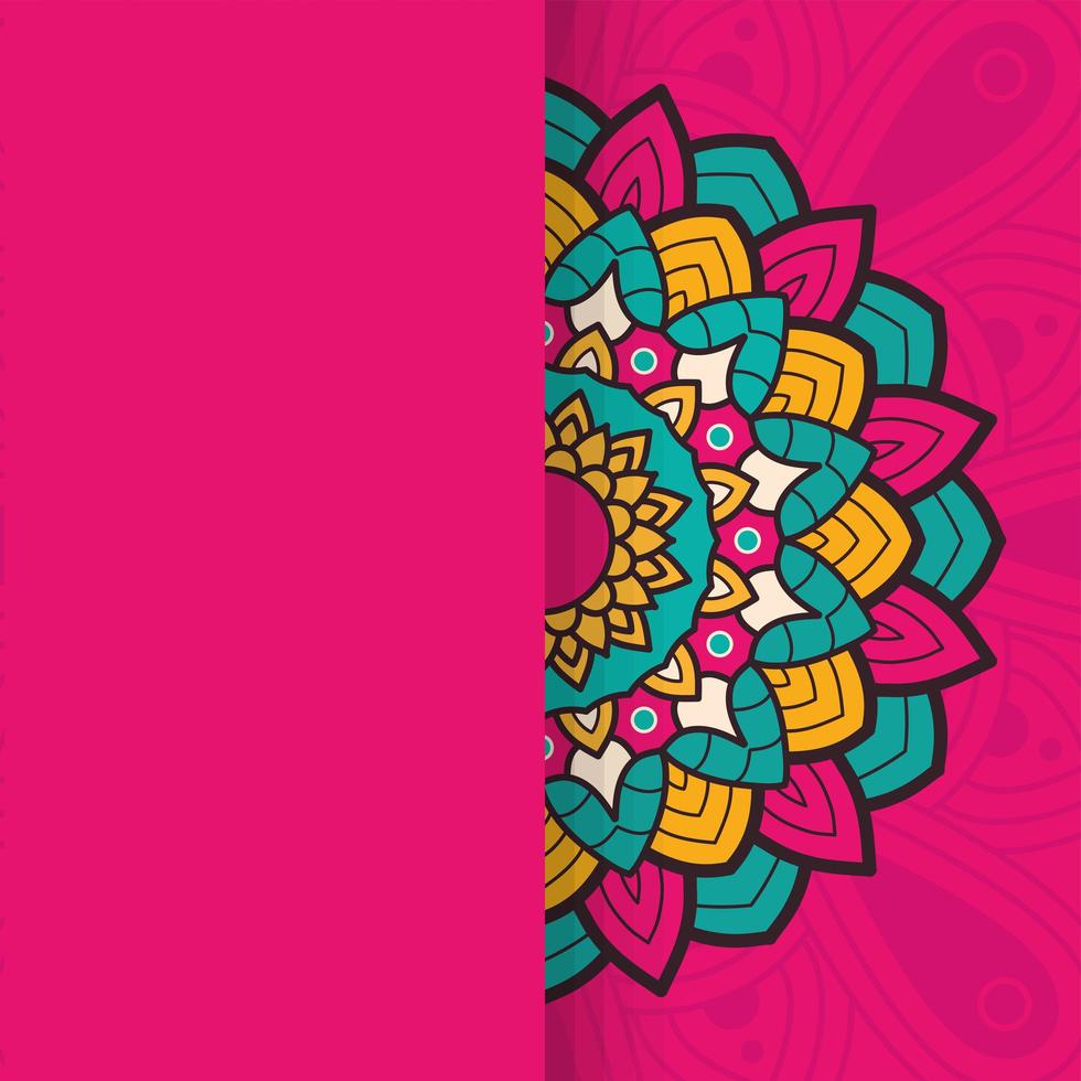 banner de mandala colorido decorativo vector