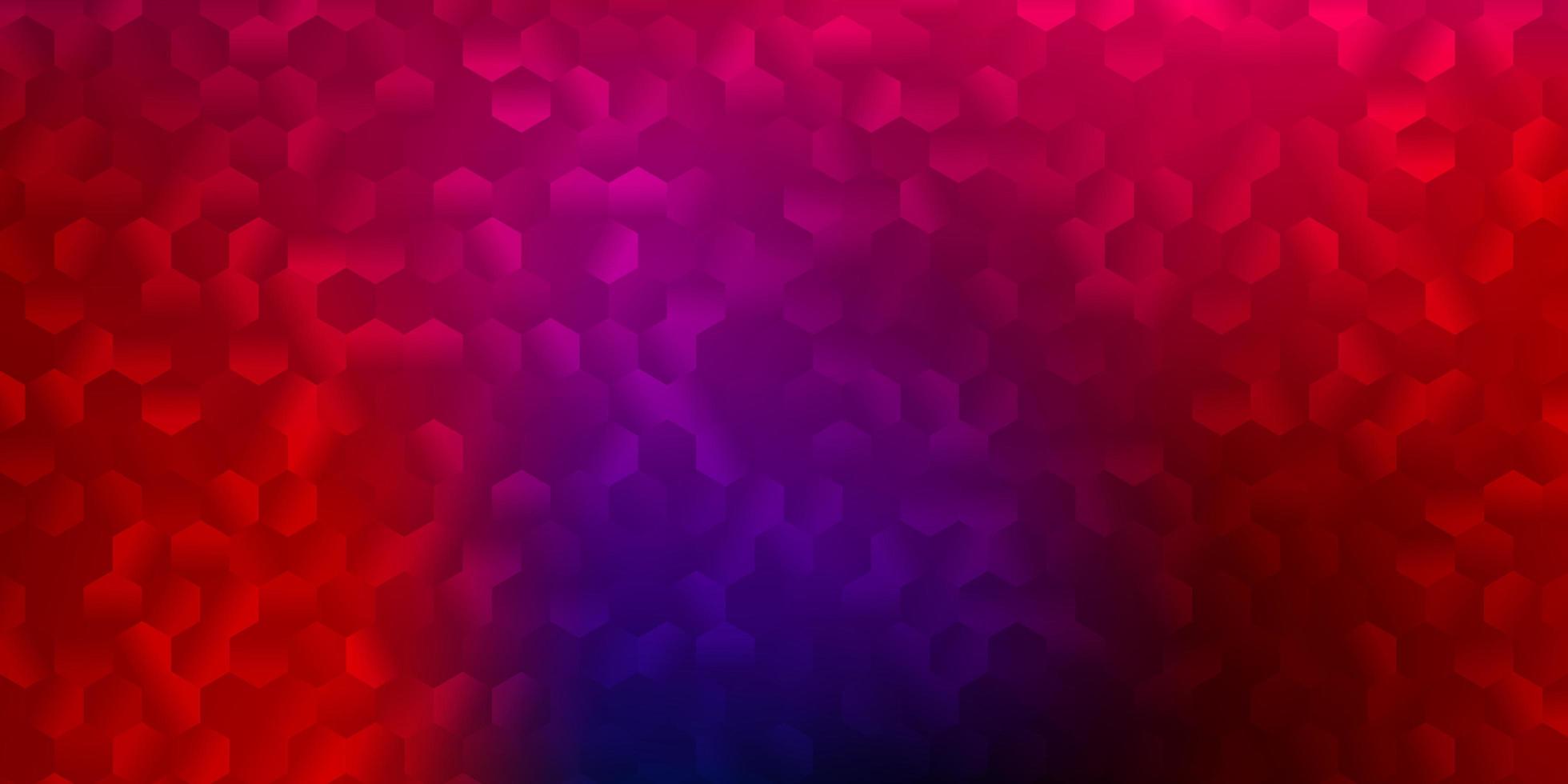 Dark blue, red vector pattern with hexagons.