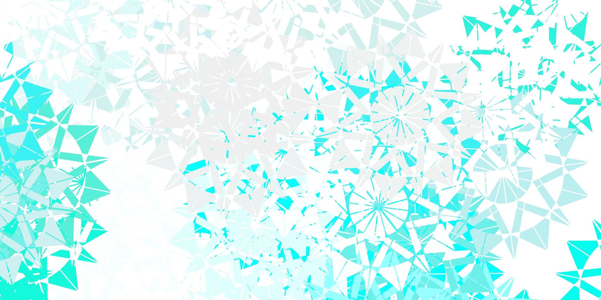 Light blue, green vector pattern with colored snowflakes.