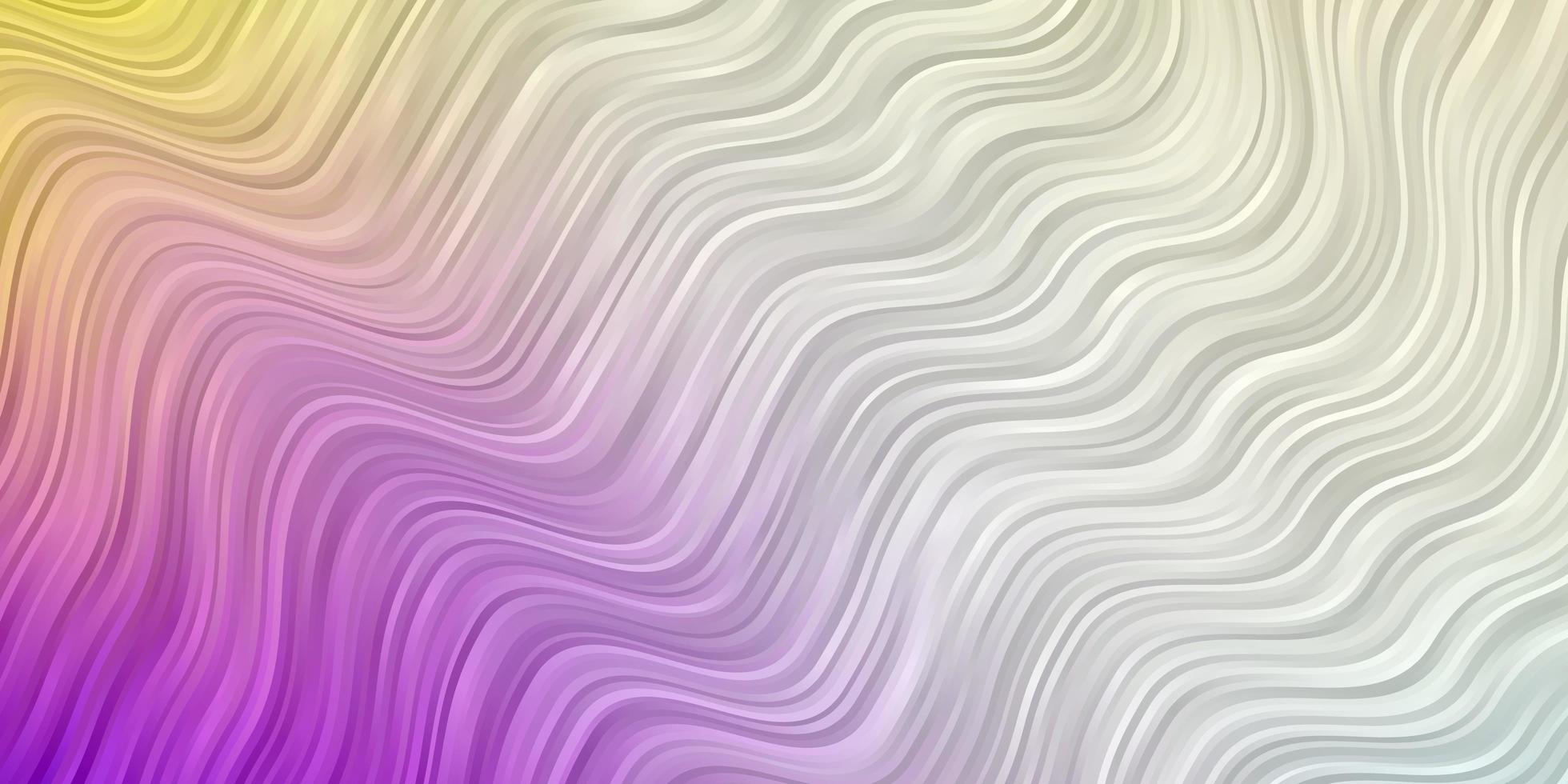 patrón de vector multicolor claro con líneas curvas.