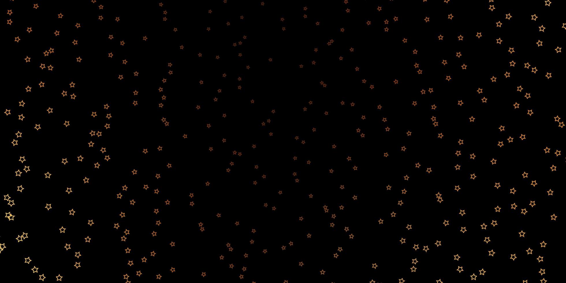 Dark Orange vector background with colorful stars.