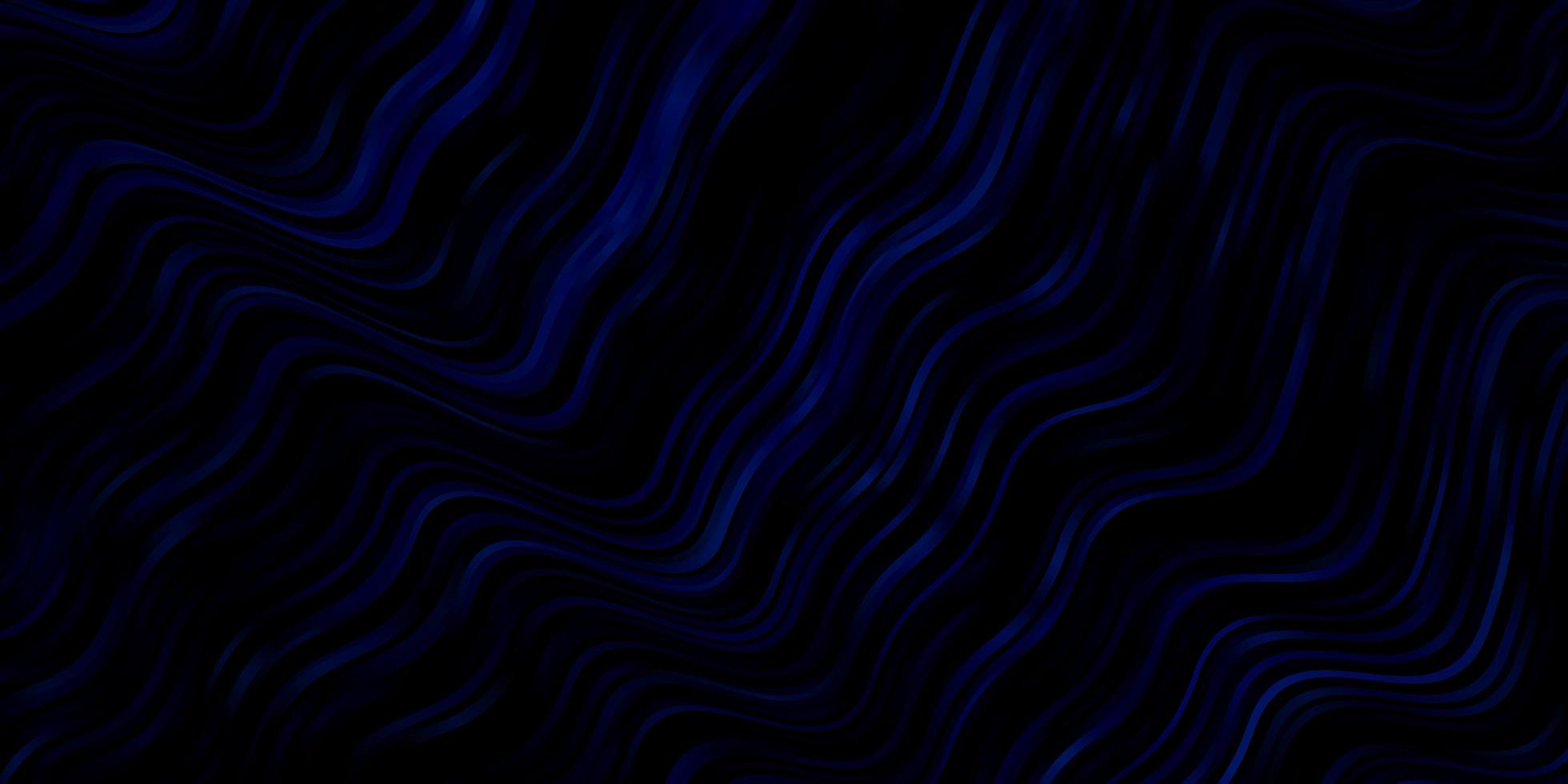 Dark BLUE vector background with curves.