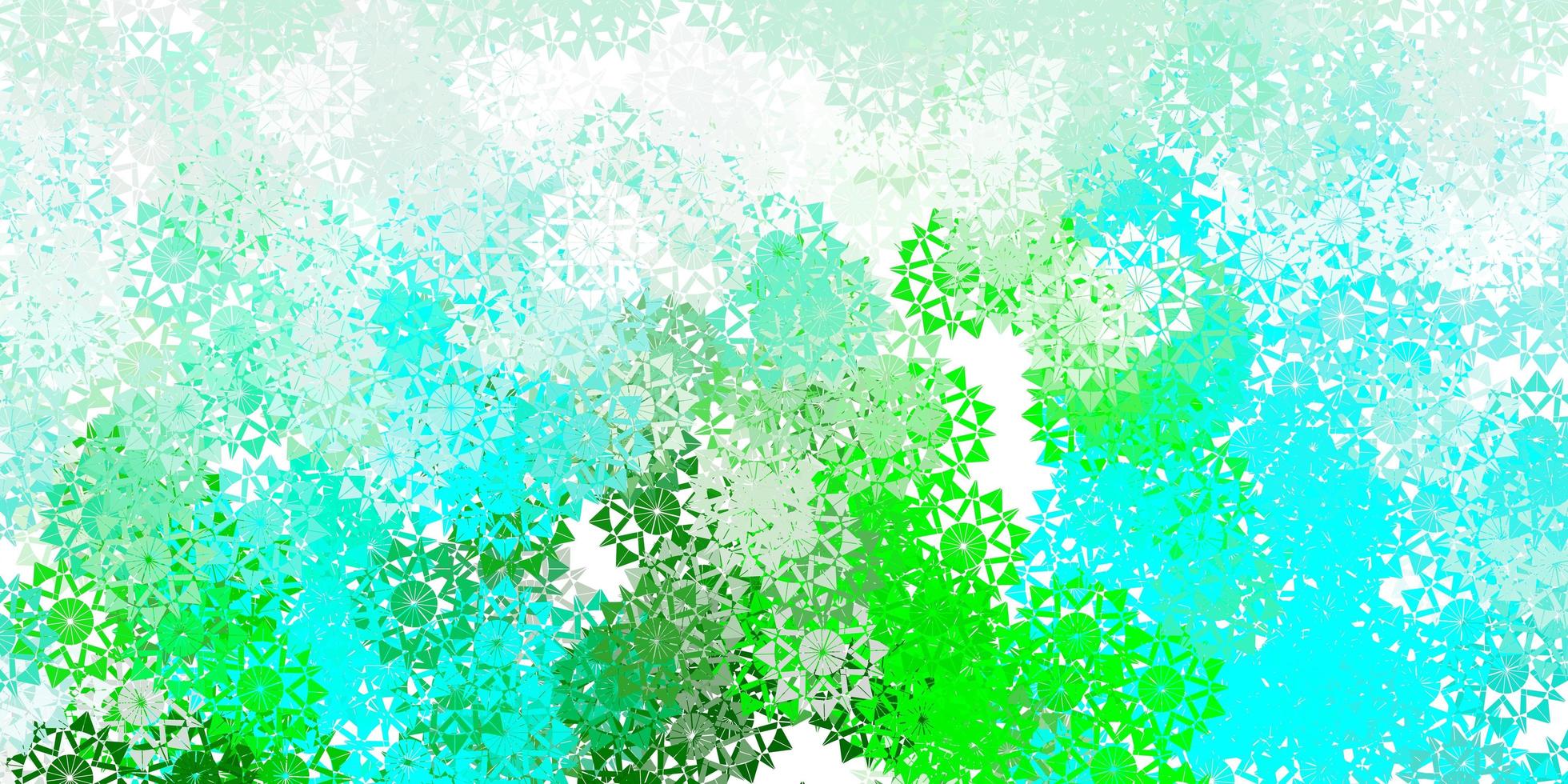 Light blue, green vector pattern with colored snowflakes.