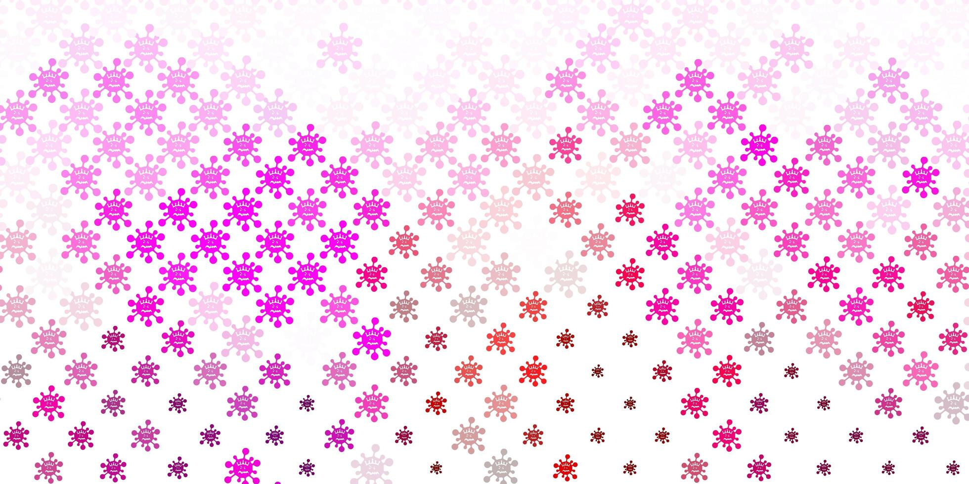 Light Pink vector background with covid-19 symbols.