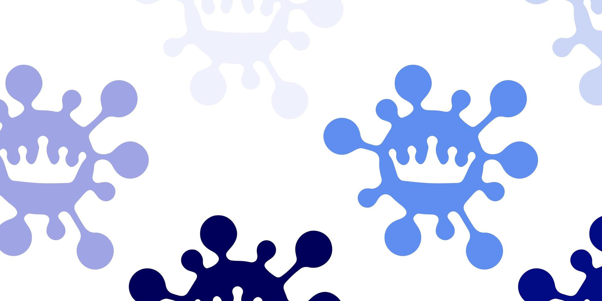 Light blue vector pattern with coronavirus elements.