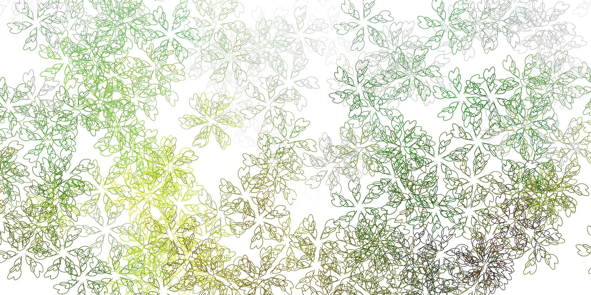 Light green, yellow vector abstract backdrop with leaves.