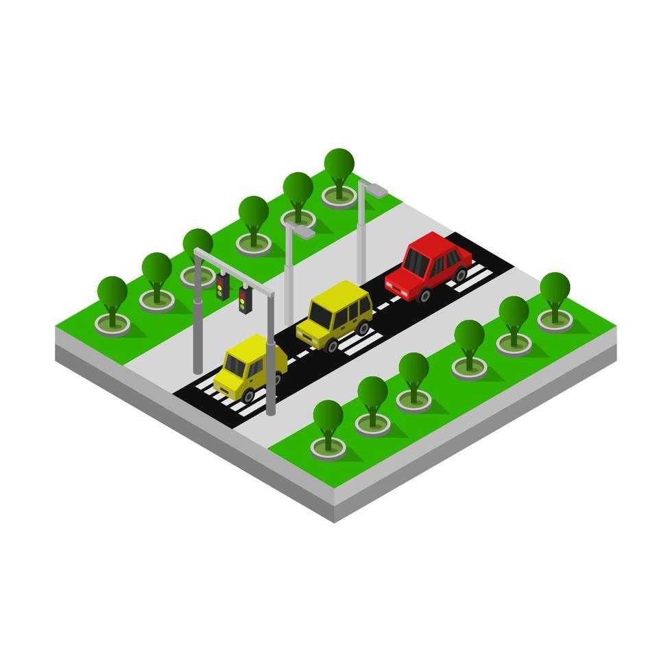 Isometric Road On White Background vector