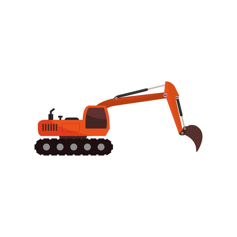 Excavator Illustrated On White Background vector