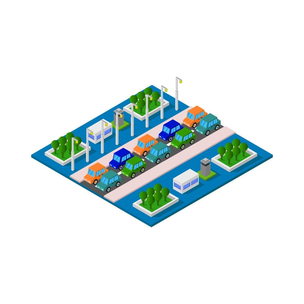 Isometric Road On White Background vector