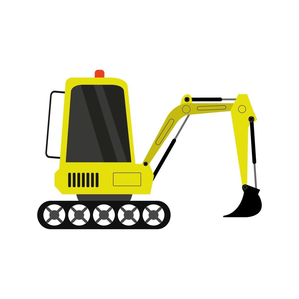 Excavator Illustrated On White Background vector