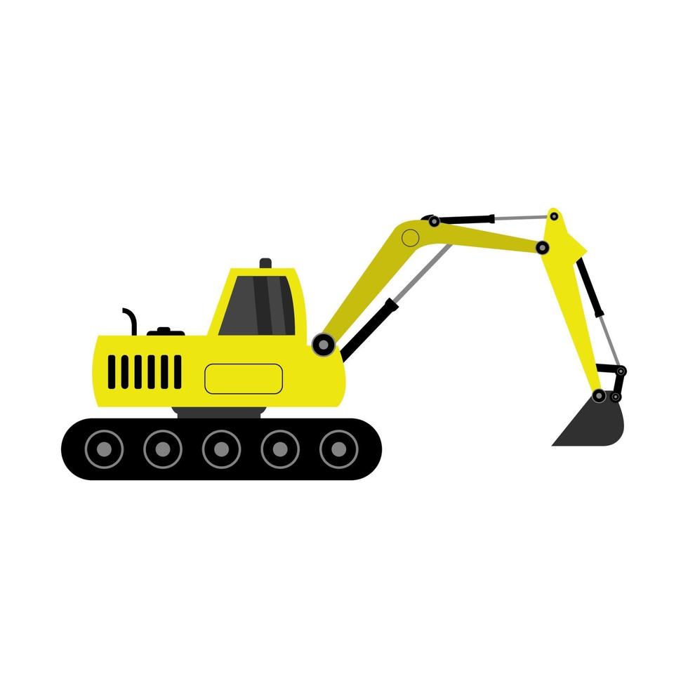 Excavator Illustrated On White Background vector