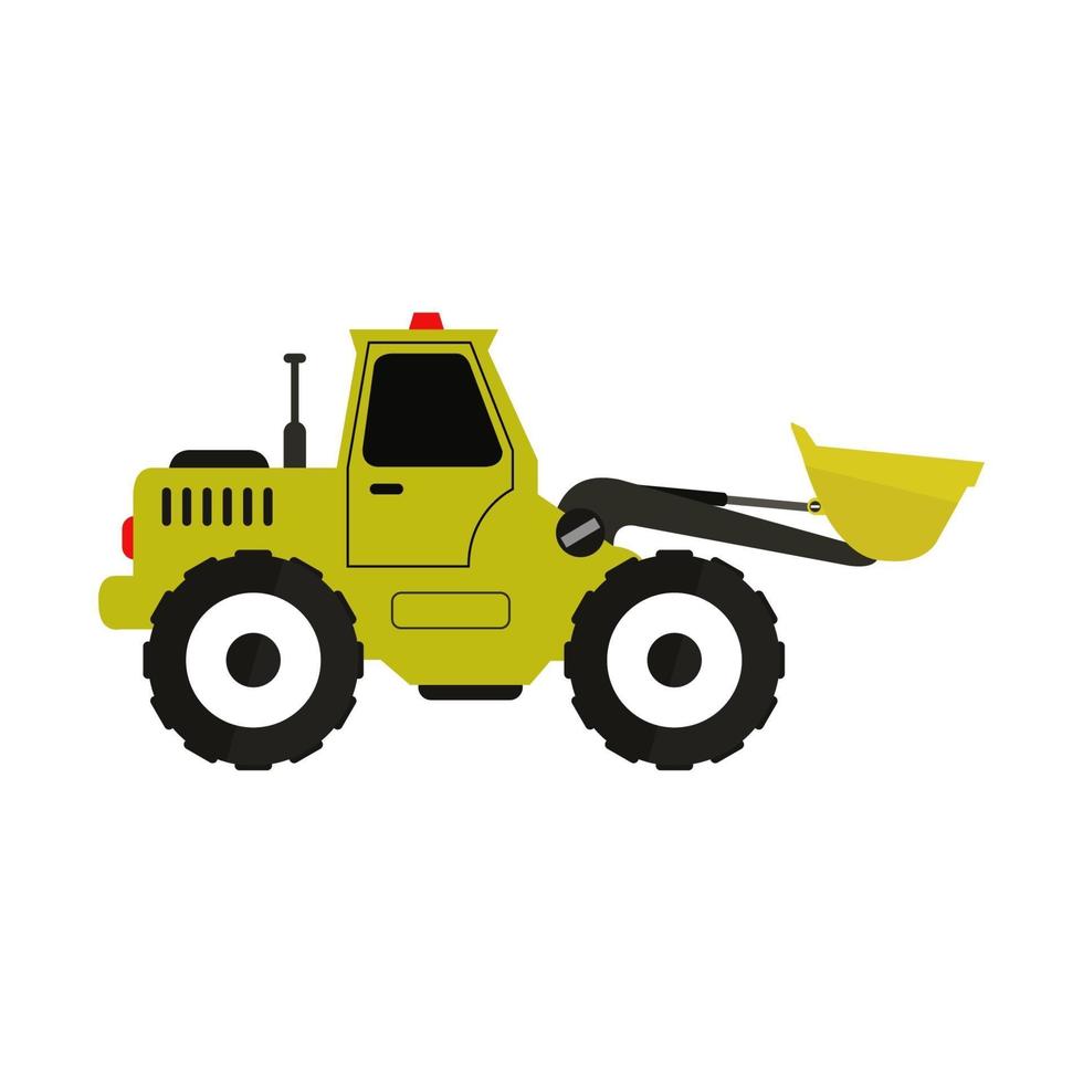 Excavator Illustrated On White Background vector
