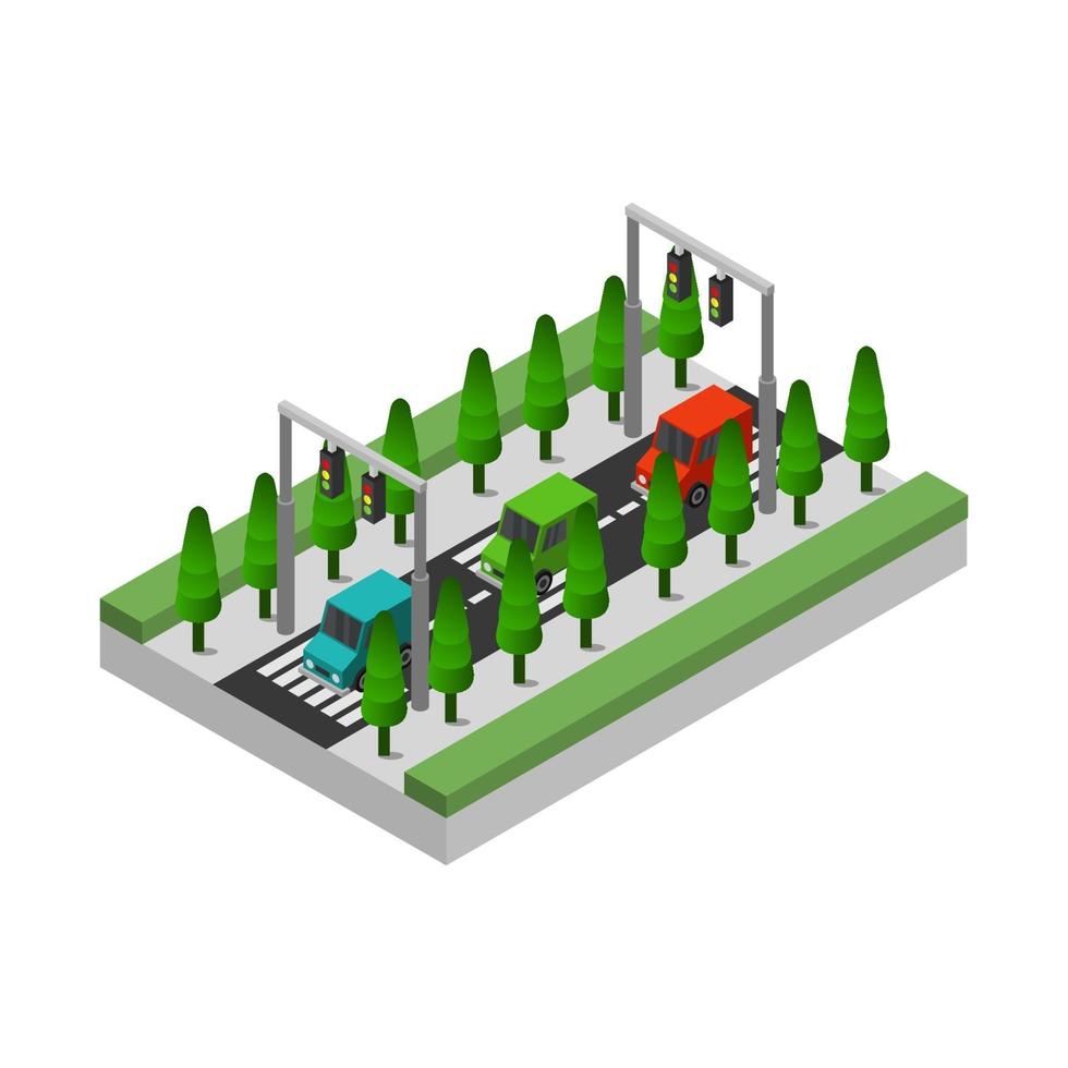 Isometric Road On White Background vector