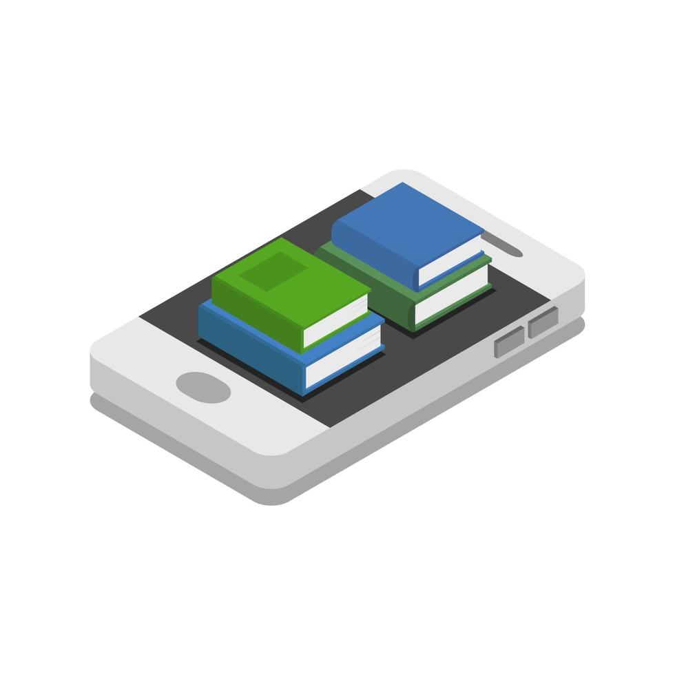 Studying Online Isometric On White Background vector