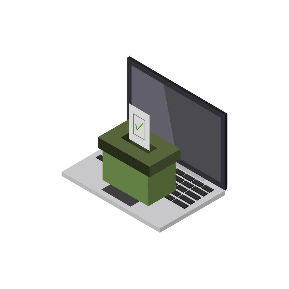 Vote Online Isometric On White Background vector