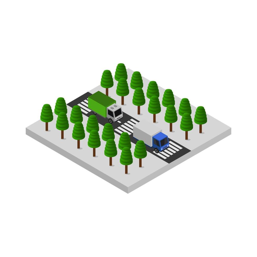 Isometric Road On White Background vector