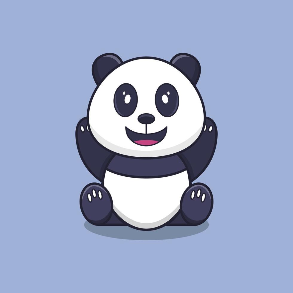 panda ilustrado en el fondo vector